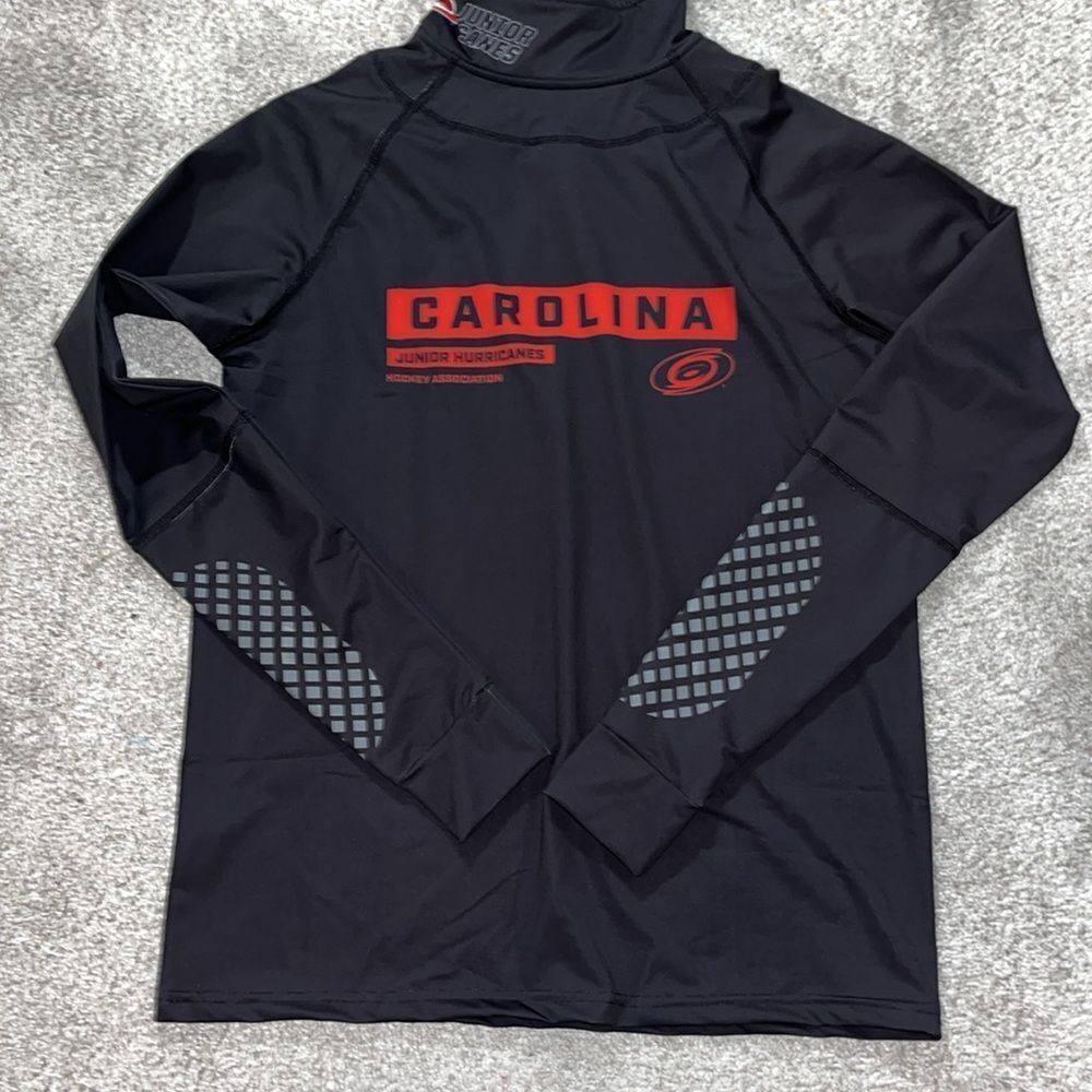 BLACK Carolina Junior Hurricanes Canes Tactical Dry Compression Shirt Youth XL
